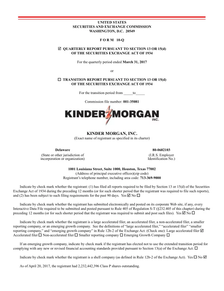 kinder morgan inc