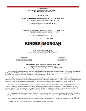 KINDER MORGAN, INC.  (Exact name of registrant as specified in its charter)  Delaware  80-0682103