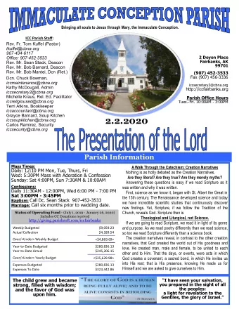 2.2.2020 iccsoupkitchen@cbna.org Carlos Ramirez, Security iccsecurity@cbna.org Parish Information