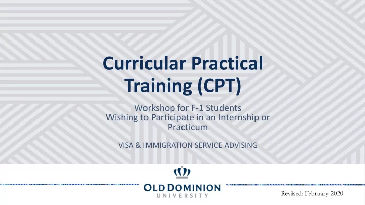 curricular practical training cpt