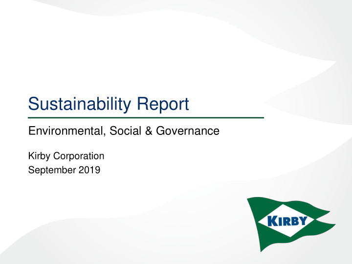 sustainability report