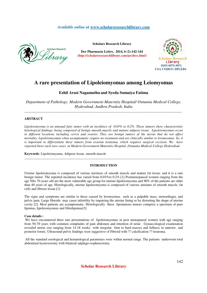 scholars research library der pharmacia lettre 2014 6 2