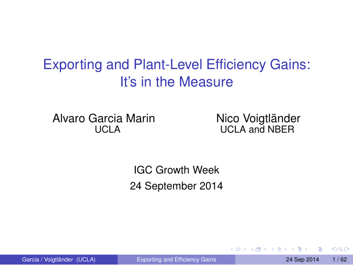 exporting and plant level efficiency gains it s in the