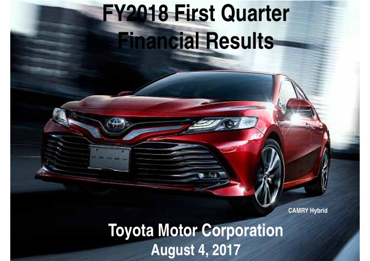 fy2018 first quarter financial results