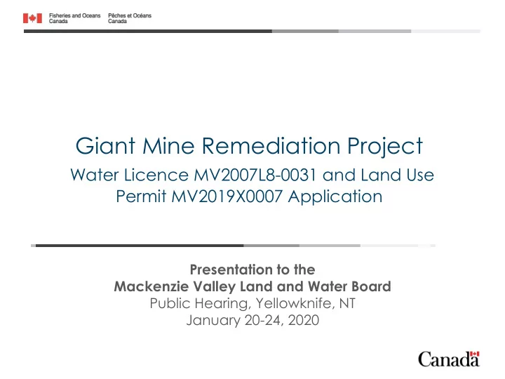 giant mine remediation project