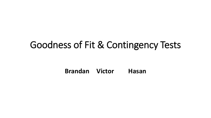 goodness of fit amp contingency tests