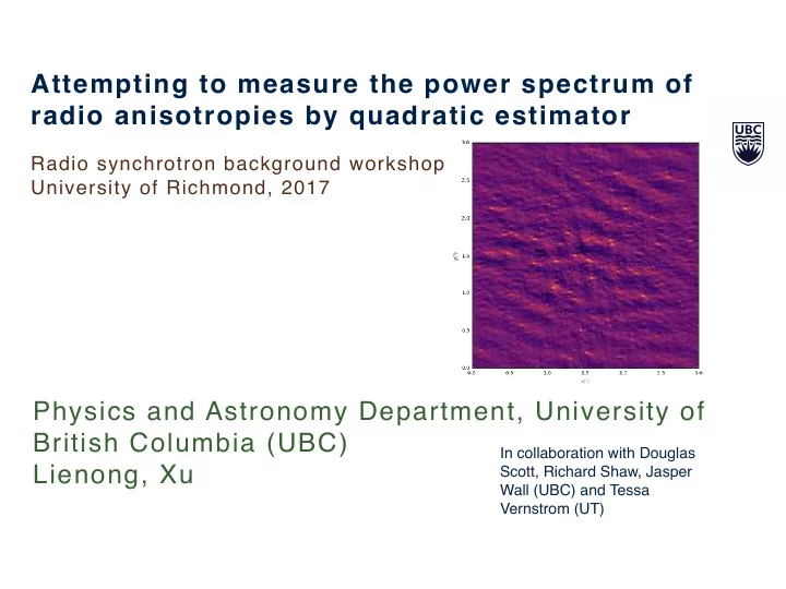 attempting to measure the power spectrum of radio