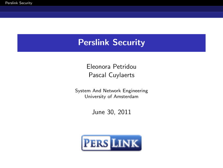 perslink security
