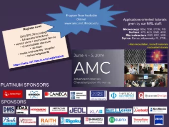 Program Now Available  Online!  www.amc.mrl.Illinois.edu  Welcome!  to the  Materials Research