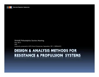DESIGN &amp; ANALYSIS METHODS  DESIGN &amp; ANALYSIS METHODS FOR  DESIGN &amp; ANALYSIS METHODS