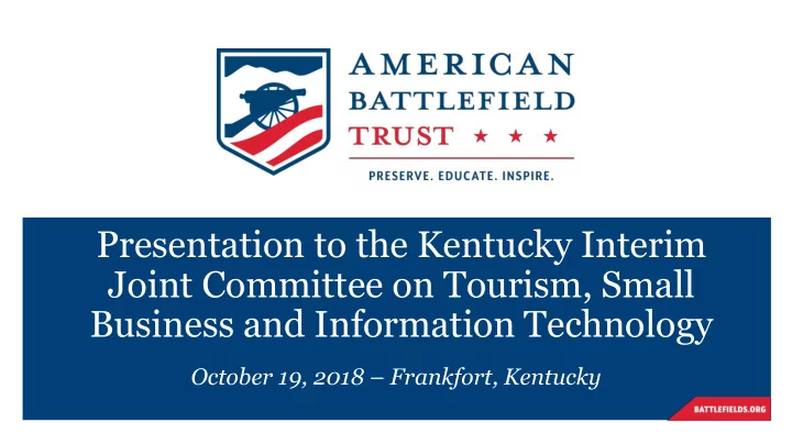 presentation to the kentucky interim