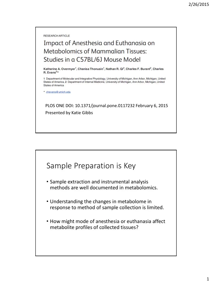 sample preparation is key