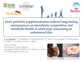 consequences on microbiota composition and  metabolic health of adult pigs consuming an  unbalanced