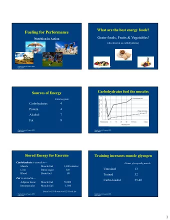 Fueling for Performance  Grain-foods, Fruits &amp; Vegetables!  Nutrition in Action  (also known as