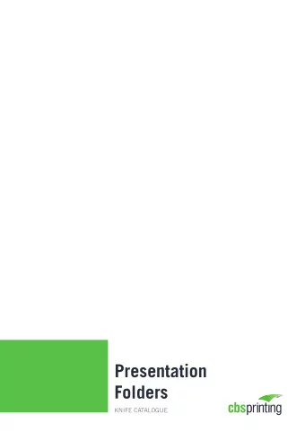 Presentation  Folders  KNIFE CATALOGUE  A2 Sheet Size  Code  PF-001  Description  Single sided