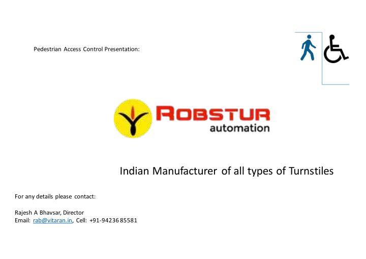 indian manufacturer of all types of turnstiles