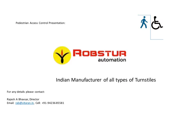 indian manufacturer of all types of turnstiles