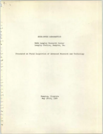 .. evolved in NASA wind tunnels during the last few years to study the aerodynamic problems of the