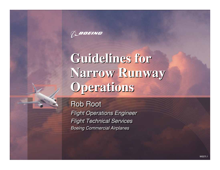 guidelines for guidelines for narrow runway narrow runway
