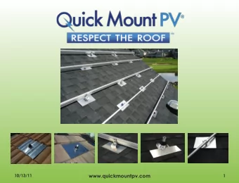 www.quickmountpv.com  10/13/11  1  Overview  Who is Quick Mount PV?  Past Mounting Systems,