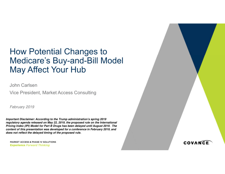 how potential changes to medicare s buy and bill model