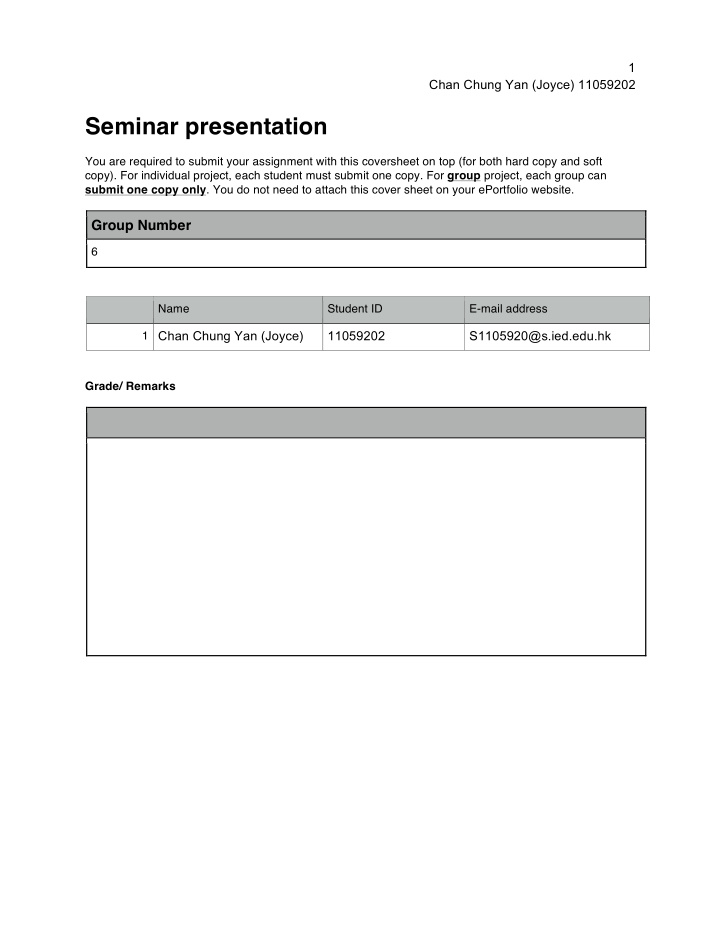seminar presentation