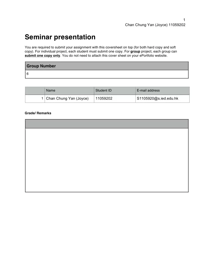 seminar presentation