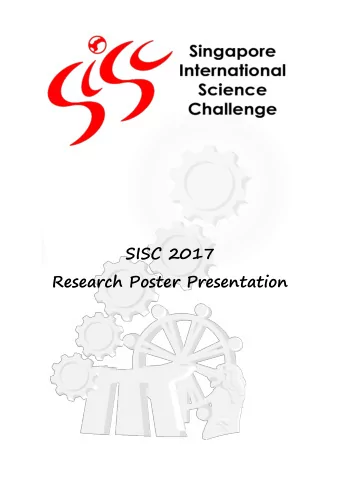 SISC 2017  Research Poster Presentation  SISC 2017  Poster Abstracts  2  SISC 2017  Bioinformatics