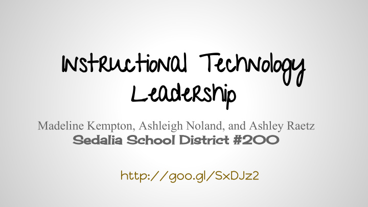 instructional technology leadership