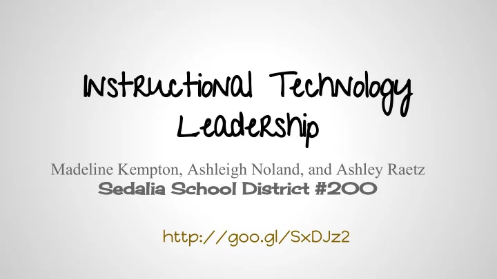 instructional technology leadership