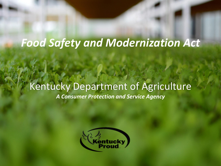 food safety and modernization act kentucky department of