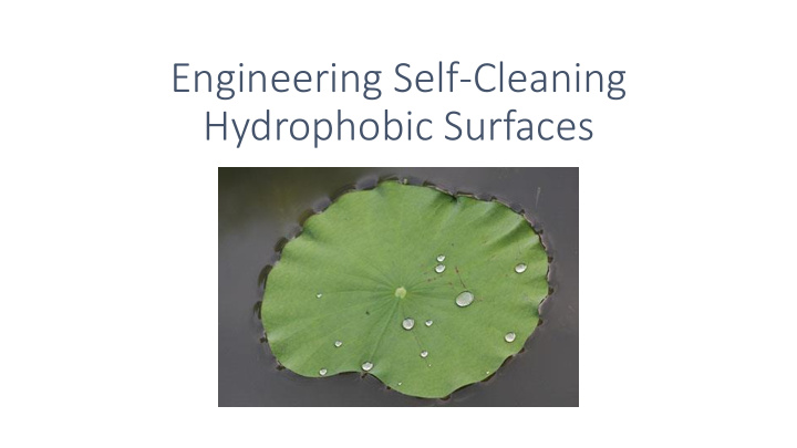 hydrophobic surfaces nanoscale