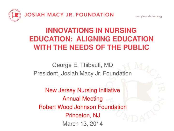 innovations in nursing education aligning education with