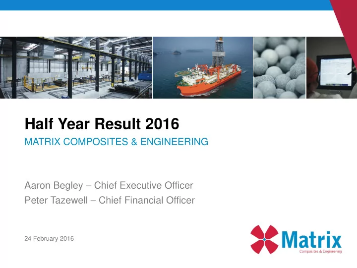 half year result 2016