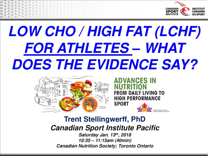 low cho high fat lchf for athletes what does the evidence