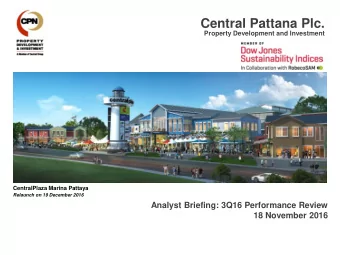 Central Pattana Plc.  Property Development and Investment  CentralPlaza Marina Pattaya Relaunch on