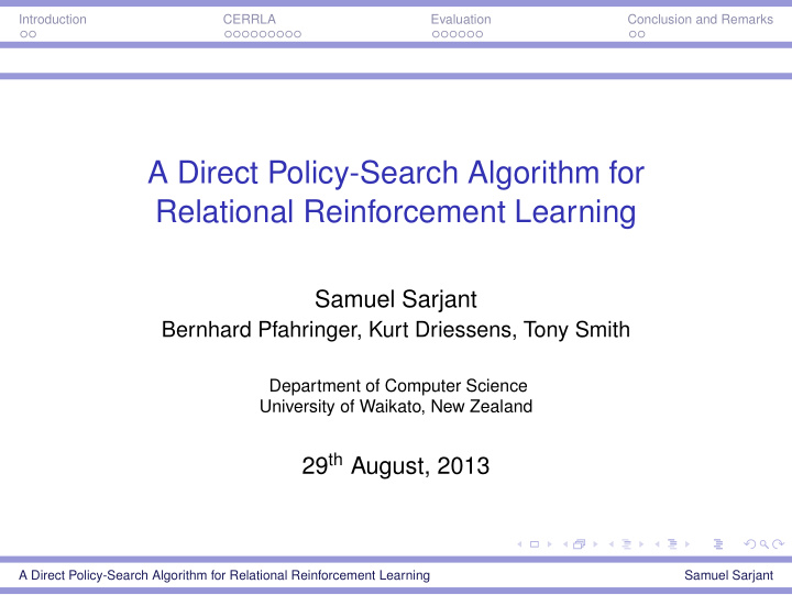 a direct policy search algorithm for relational
