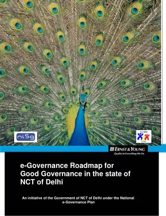 eGovernanceRoadmapfor  GoodGovernanceinthestateof  NCTofDelhi