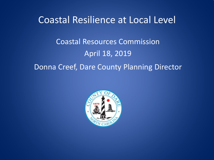 coastal resilience at local level