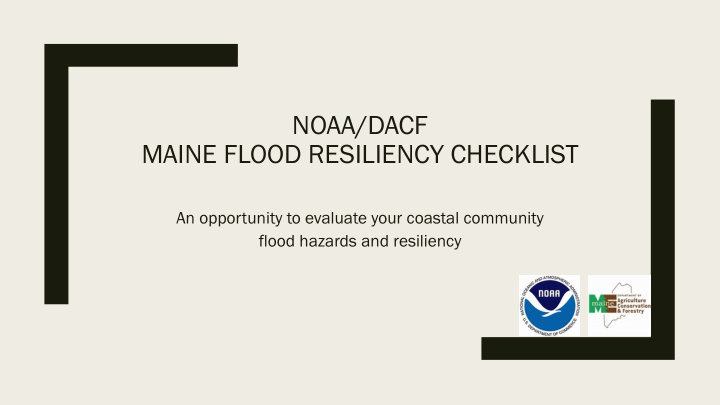 noaa dacf maine flood resiliency checklist