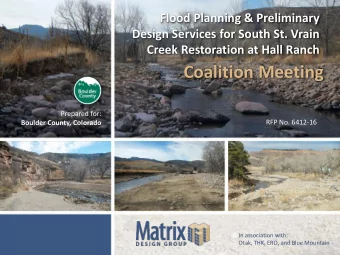 Coalition Meeting  Prepared for:  RFP No. 6412-16  Boulder County, Colorado  In association with: