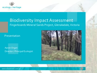 Biodiversity Impact Assessment  Fingerboards Mineral Sands Project, Glenaladale, Victoria