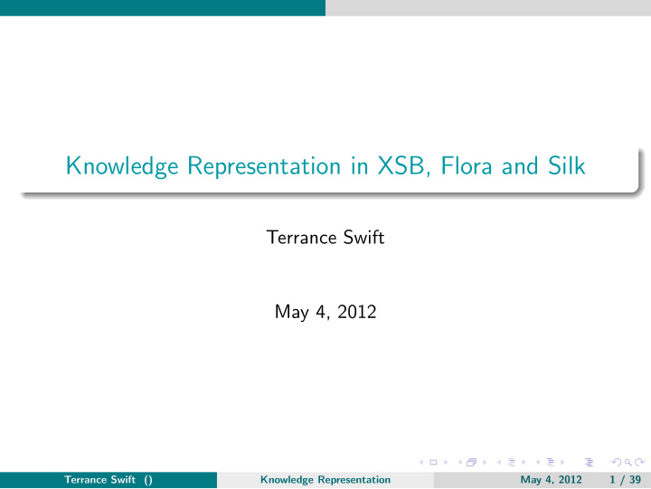 knowledge representation in xsb flora and silk