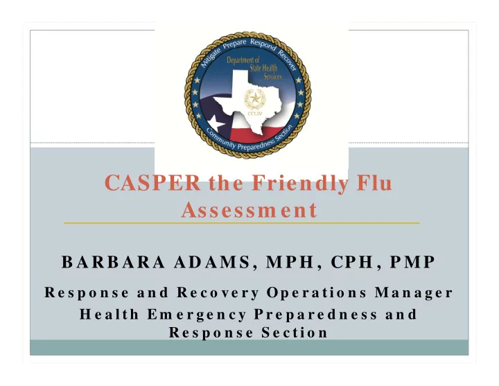 casper the friendly flu assessm ent