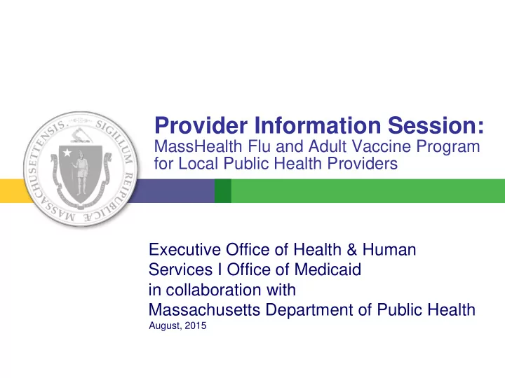 provider information session