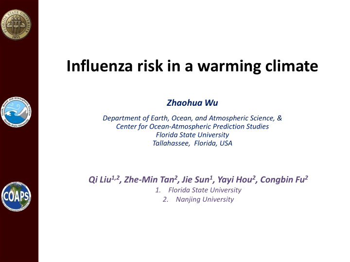 influenza risk in a warming climate