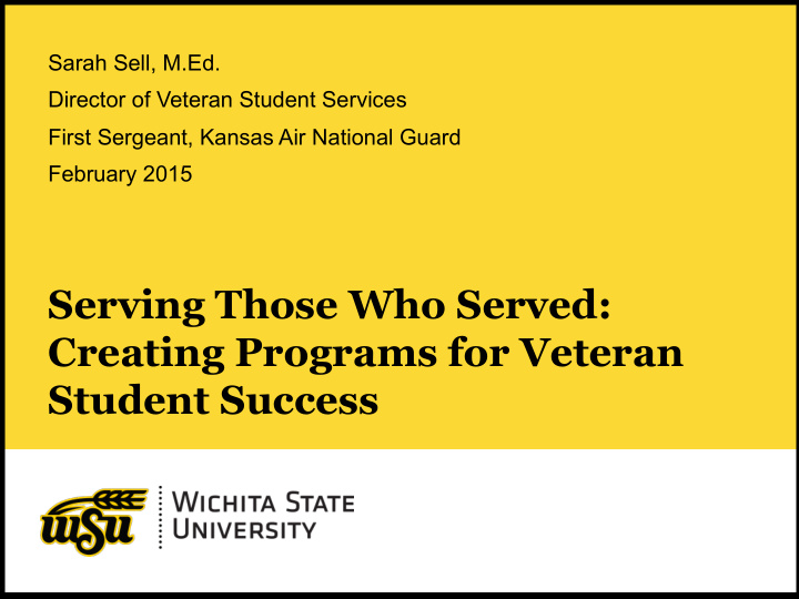 serving those who served creating programs for veteran