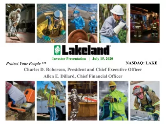 Charles D. Roberson, President and Chief Executive Officer  Allen E. Dillard, Chief Financial