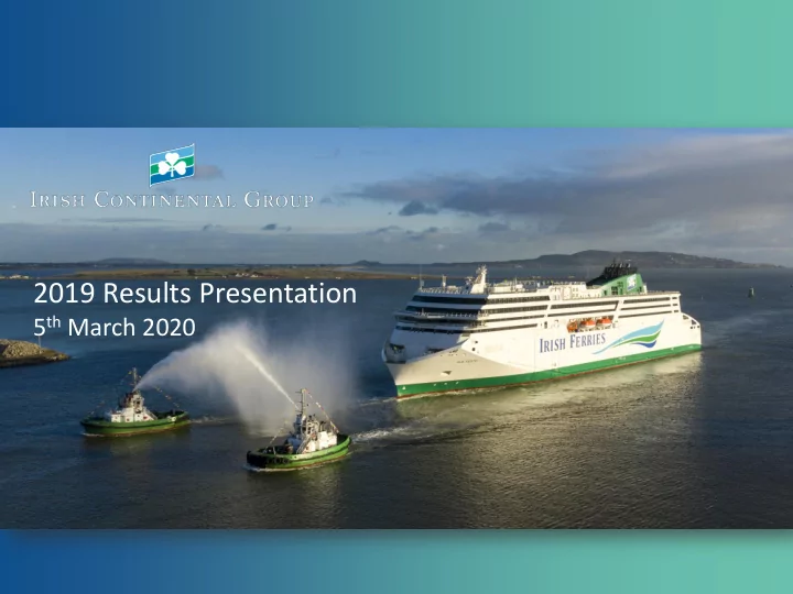 2019 results presentation