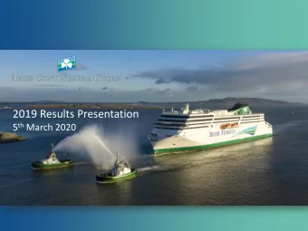 2019 Results Presentation 5 th March 2020  Full Year 2019 Performance Summary   Revenue for the